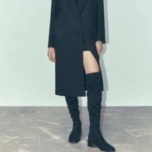 Zara Faux Suede Knee Boots NWT